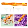 Resin Diamond Painting Point Drill Pen with 4 Various Tips Painting Arts 5D Point Drill Pen Diamonds Art Points Drills Pens for Nail Arts Rhinestone Decorations Cross-Stitch (Golden yellow)
