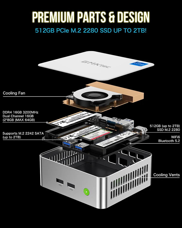 Intel 12th Core i5 12450H Mini PC--NucBox M3