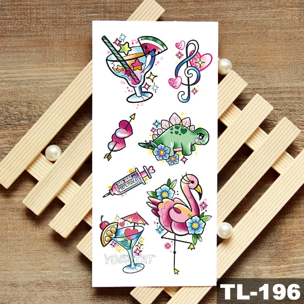 Sdrawing Owl Compass Waterproof Temporary Tattoo Sticker Flower Wolf Mountain Flash Tattoos Body Art Fake Arm tatoo Women