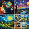 (Multi Style)[Multi-Style]Van Gogh'S World In A Teacup-Full Embroidery 3 Strands 11CT Counted Cross Stitch-50*50CM
