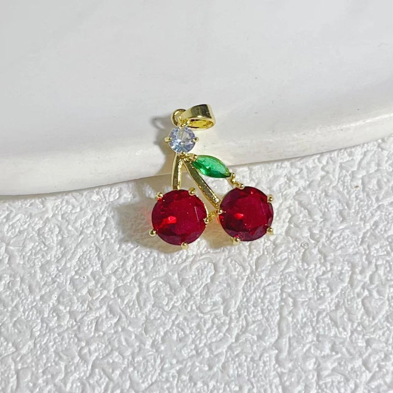 1 Piece Copper Cherry Pendant