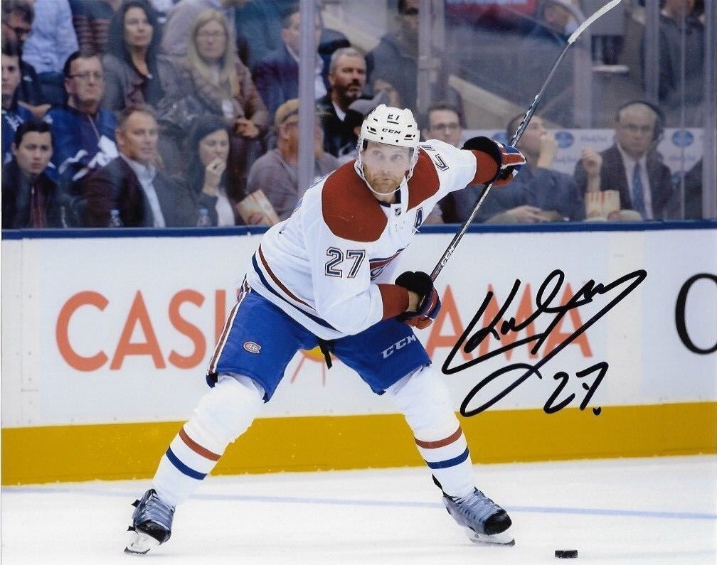 Montreal Canadiens Karl Alzner Signed Autographed 8x10 Photo Poster painting COA #5