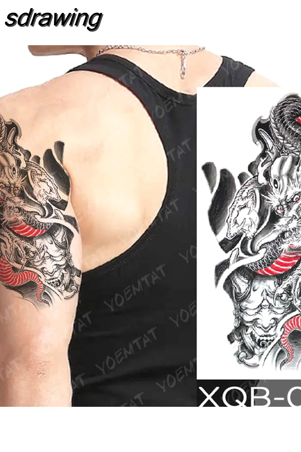 sdrawing Temporary Tattoo Sticker Geometric Tiger Wolf Death Flash Tattoos Leopard Totem Body Art Arm Fake Tatoo Women Men