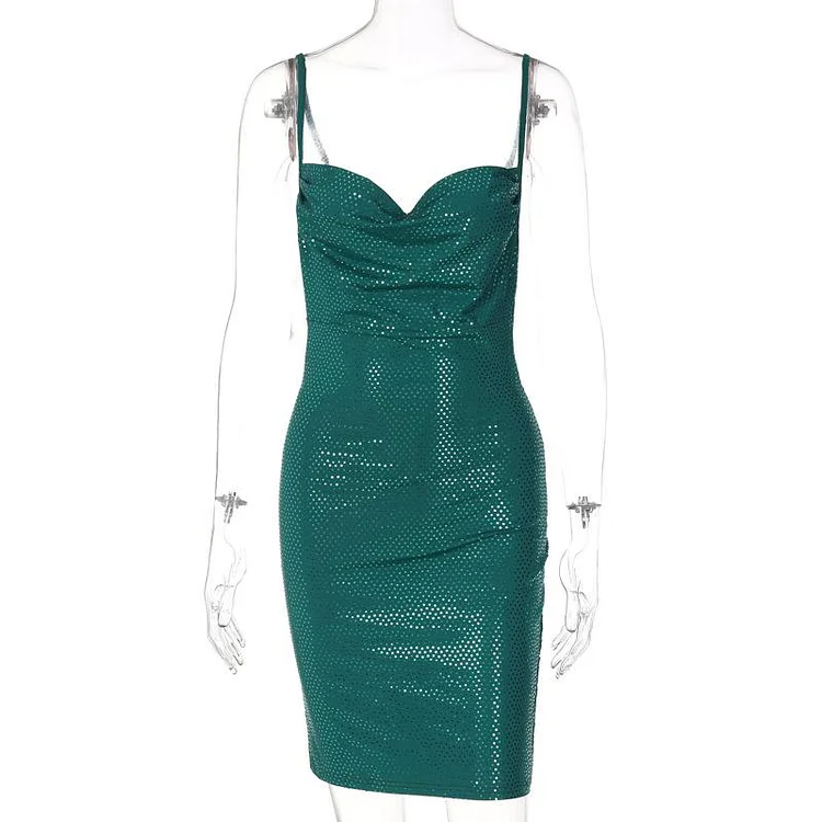 Promsstyle Sexy sequin ruched mini sling dress Prom Dress 2023