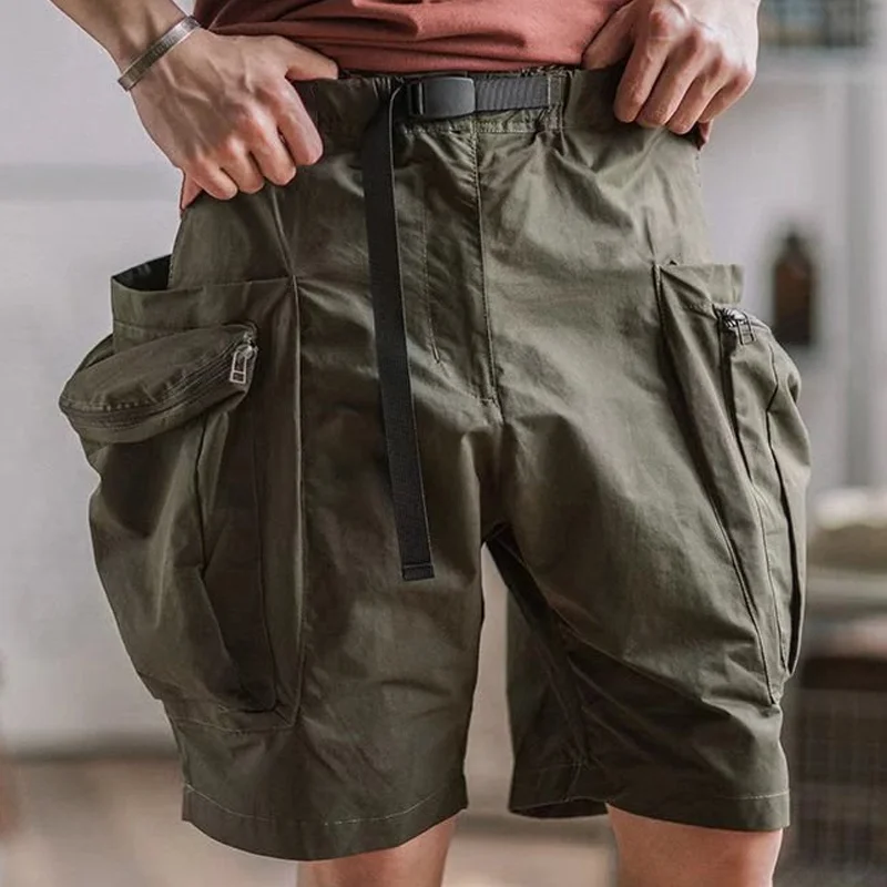 American Loose Casual Large Pocket Zipper Cargo Shorts