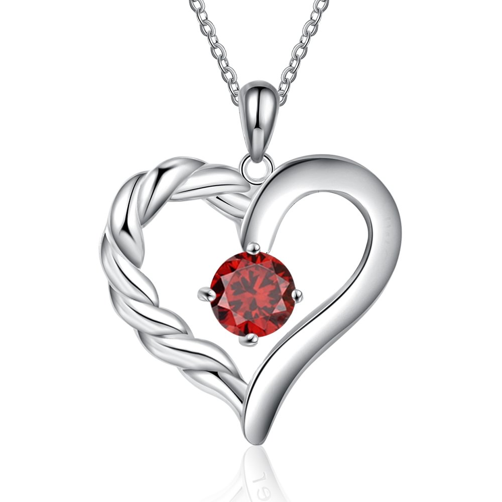 1 Birthstone heart Necklace