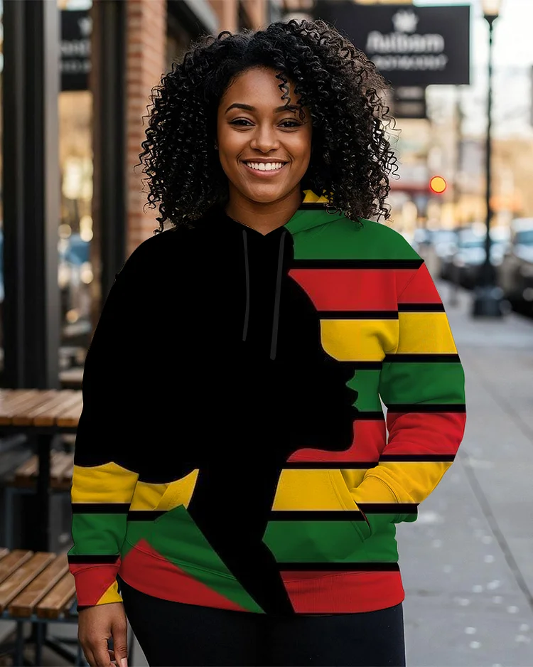 Black History Month Portraits Long-sleeved Hoodie