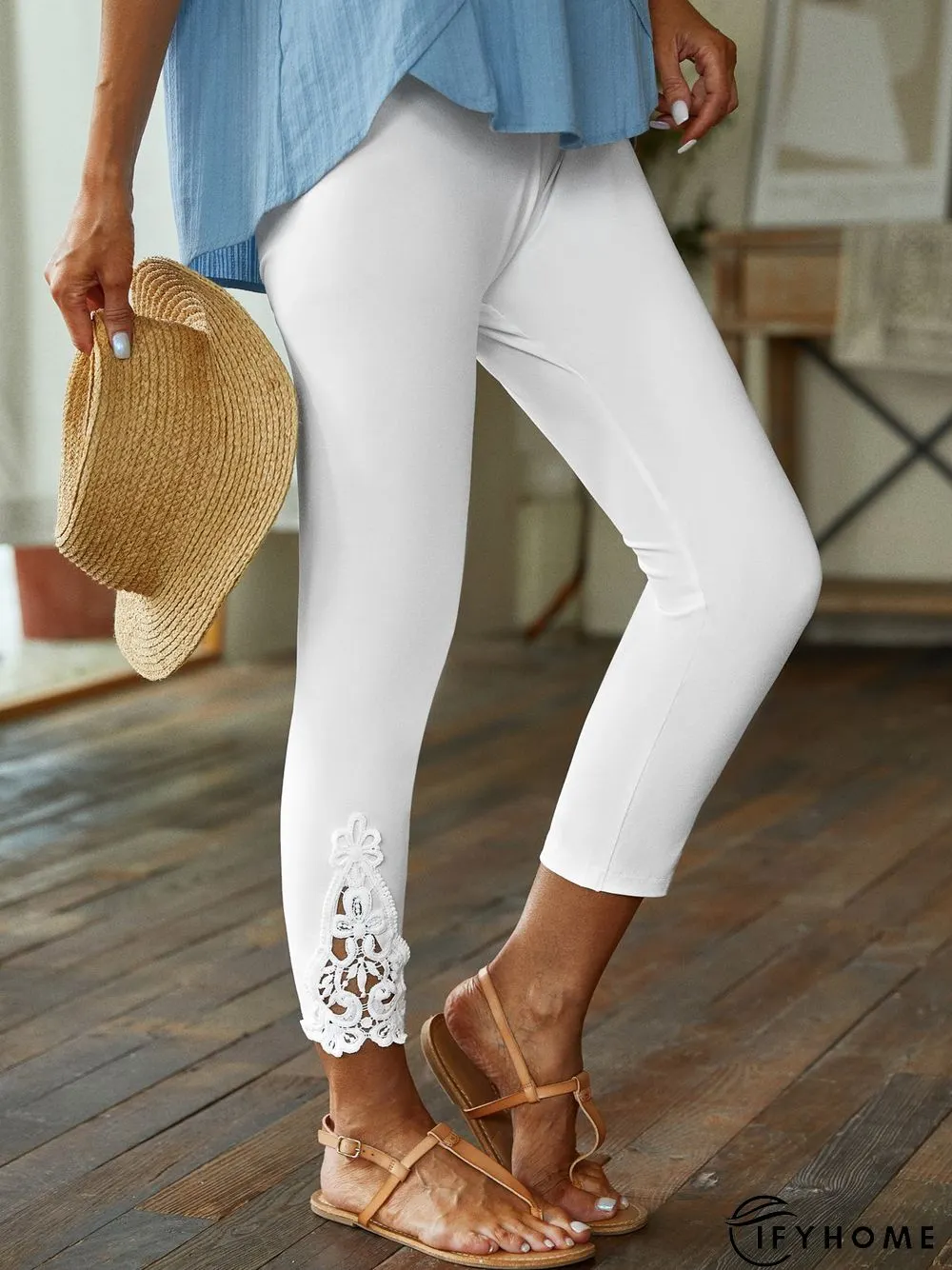 Women Casual Plain Autumn Natural Daily Regular Fit Straight pants H-Line Regular Casual Pants | IFYHOME