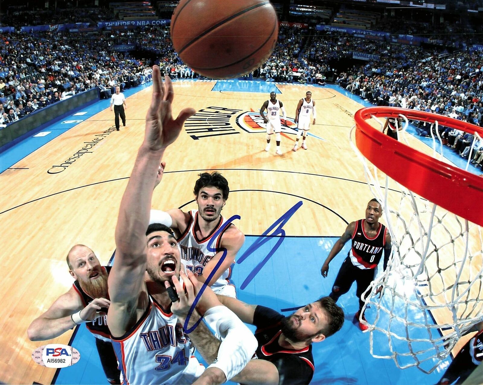 Enes Kanter signed 8x10 Photo Poster painting PSA/DNA Oklahoma City Thunder Autographed