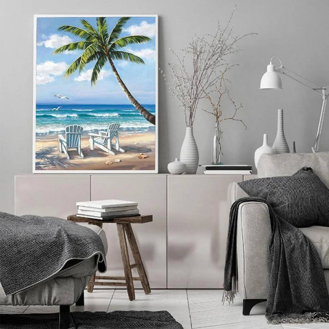 Full Embroidery Beach Counted Cross Stitch 11CT 3 Strand Cotton Needlework