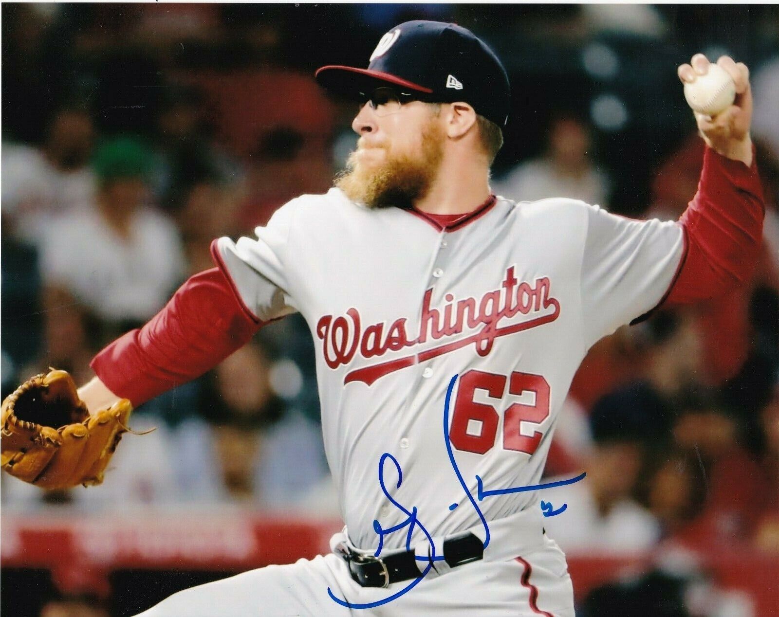 SEAN DOOLITTLE WASHINGTON NATIONALS ACTION SIGNED 8x10