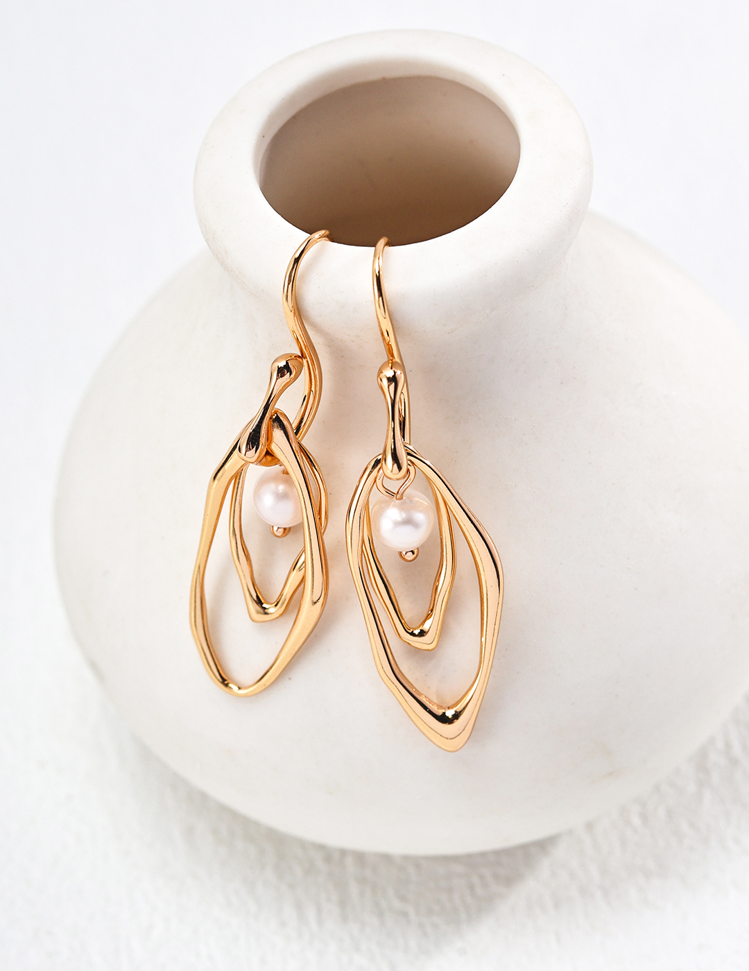 French Line Pearl Earrings
