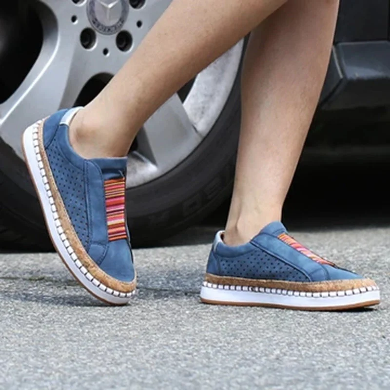  2022 Sneakers Women Vulcanize Shoes Casual Breathable Shoes Female Soft Leather  Flats Ladies Sneakers  Shoes Woman Sneakers