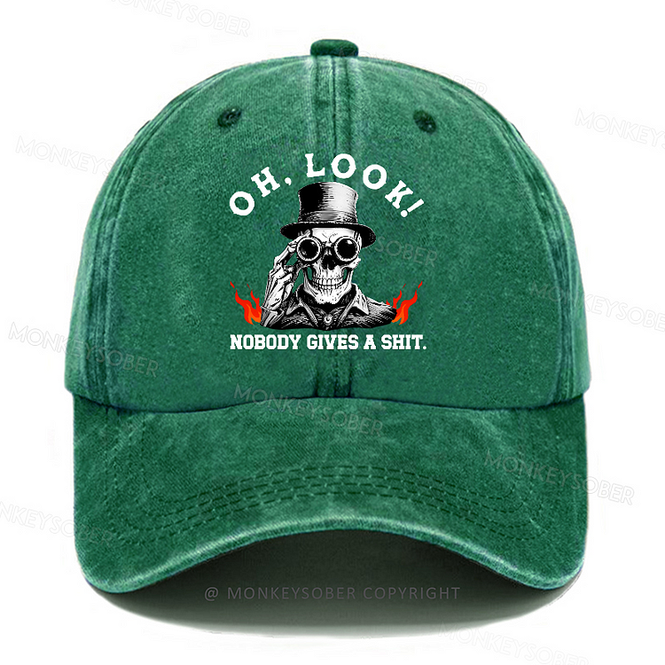 Personalized "Oh Look Nobody Gives A Shit" Custom Washed Baseball Caps
