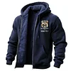 Men's Vintage Route 66 Road Trip Fleece Pocket Full Zip Long Sleeve Hoodie Jacket by Inlyline