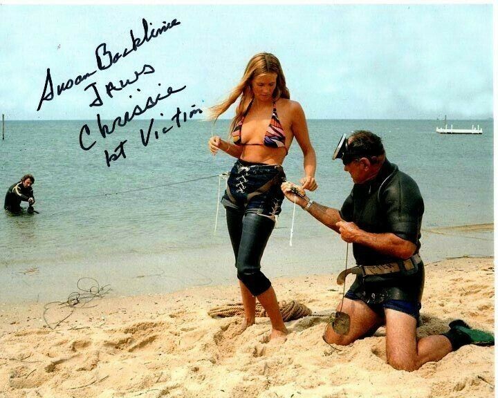 SUSAN BACKLINIE Signed Autographed JAWS CHRISSIE Photo Poster painting GREAT CONTENT