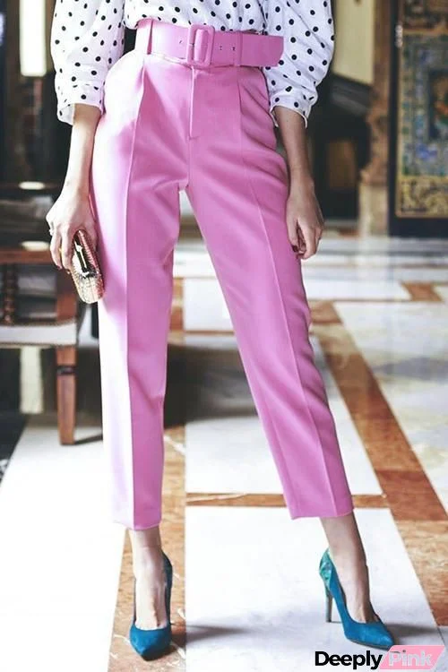 Rose Straight Pants With Belt