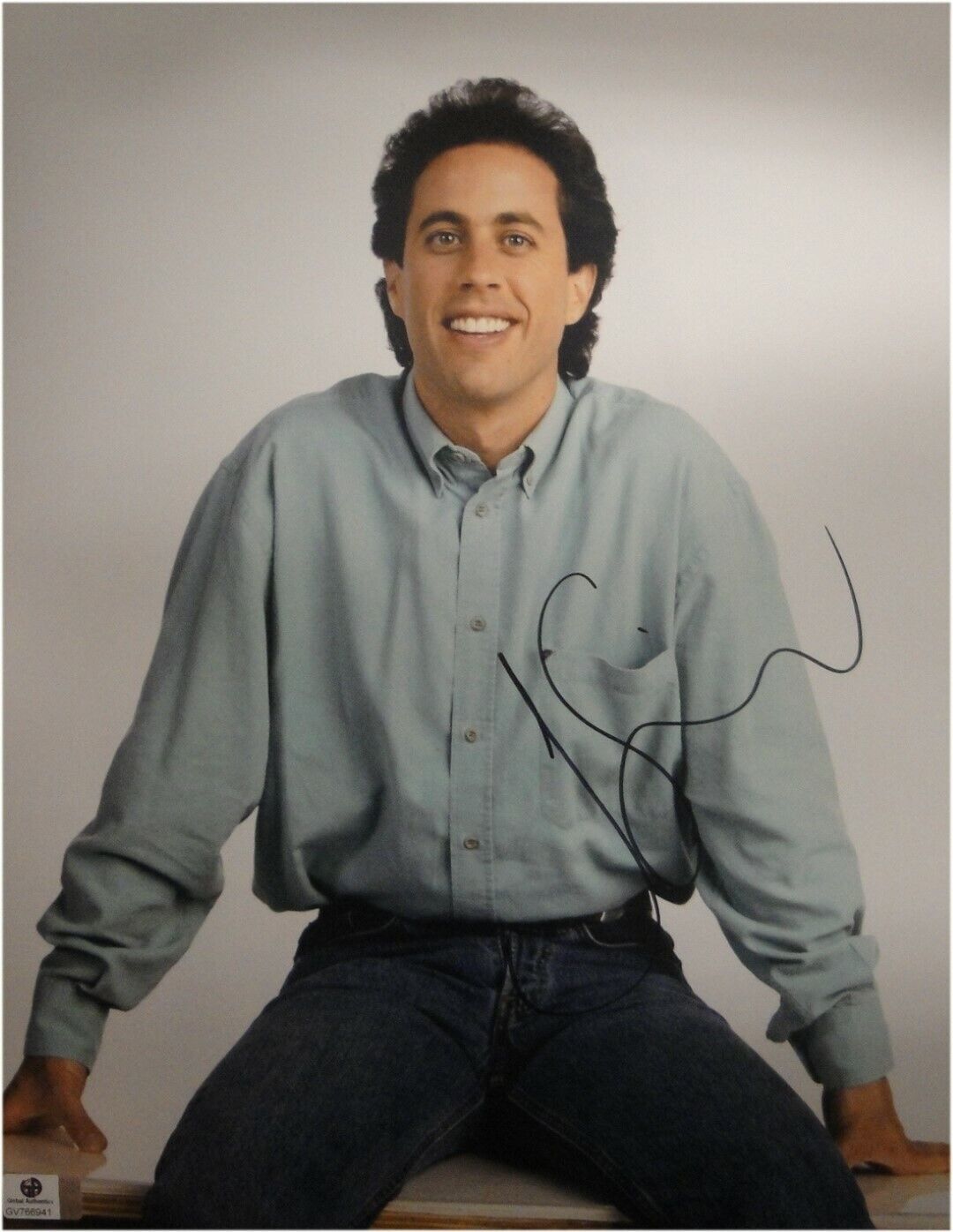 Jerry Seinfeld Hand signed 11x14 Photo Poster painting Wearing Dress Shirt JSA U16472