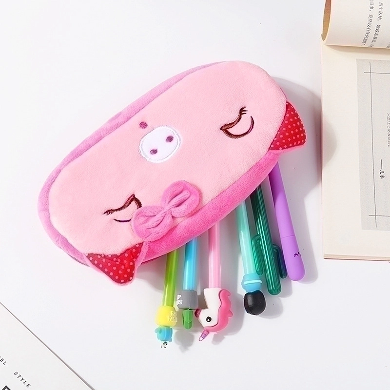 Cartoon Plush School Cute Preppy Style Pencil Case4