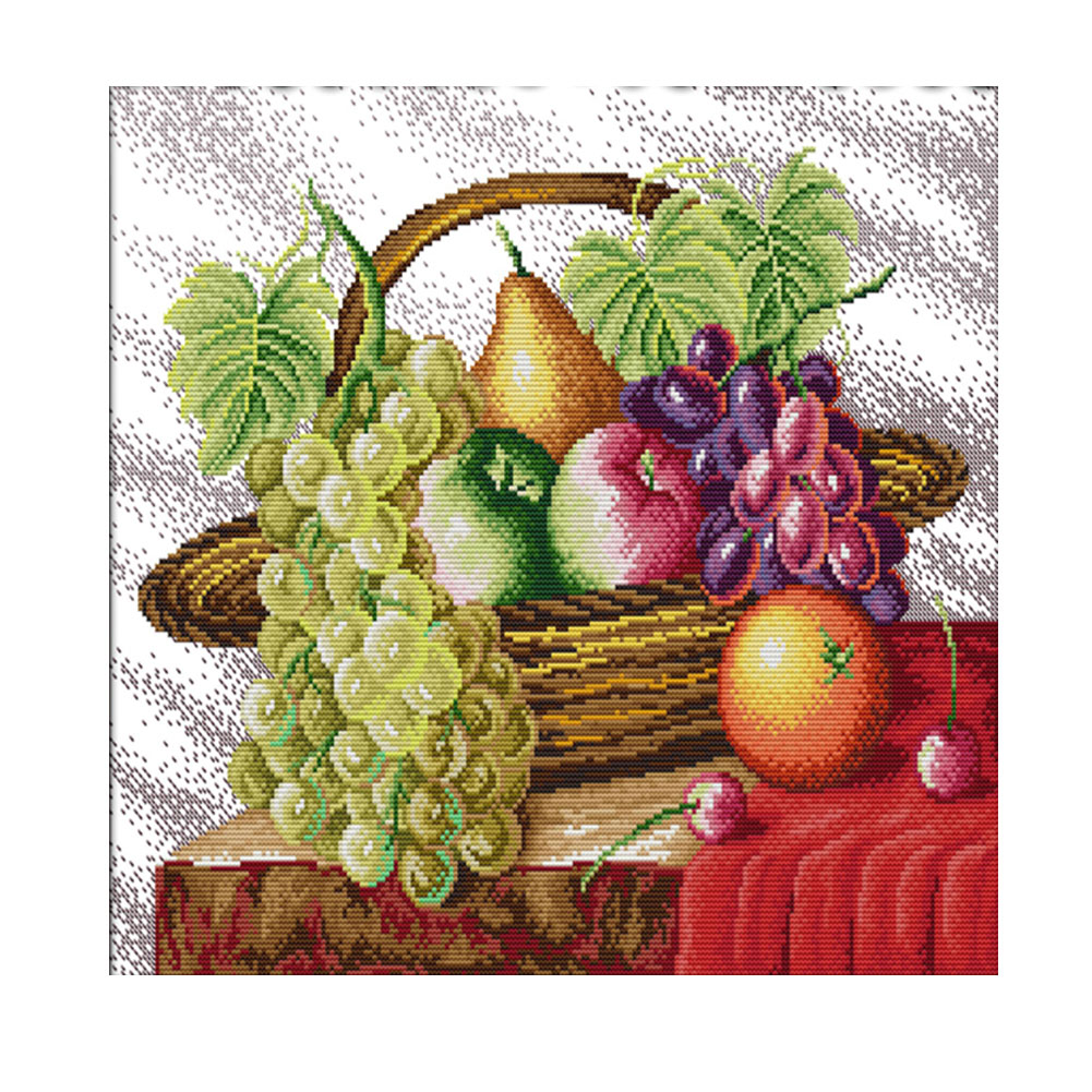 

Fruit Calathus - 14CT Stamped Cross Stitch - 47*40CM, 501 Original