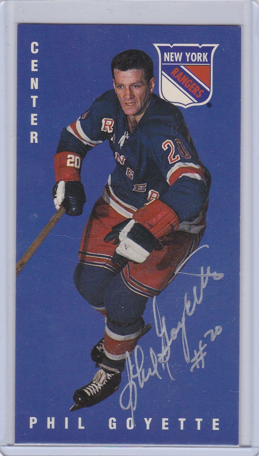 Phil Goyette New York Rangers 1994 Parkhurst Signed Tall Boy Card W/Our COA B