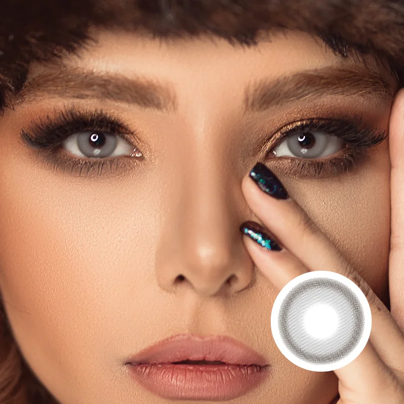 NEBULALENS Collagen Water Light Grey 14.2 Yearly Prescription Colored Contact Lenses NEBULALENS