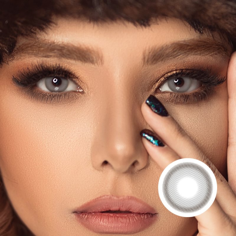 NEBULALENS Collagen Water Light Grey 14.2 Yearly Prescription Colored Contact Lenses NEBULALENS