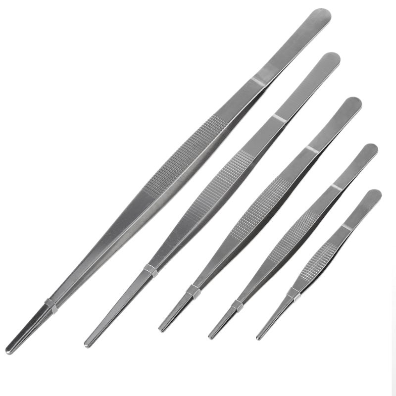 5 Sizes Stainless Steel Toothed Tweezers Barbecue Tongs for Kitchen