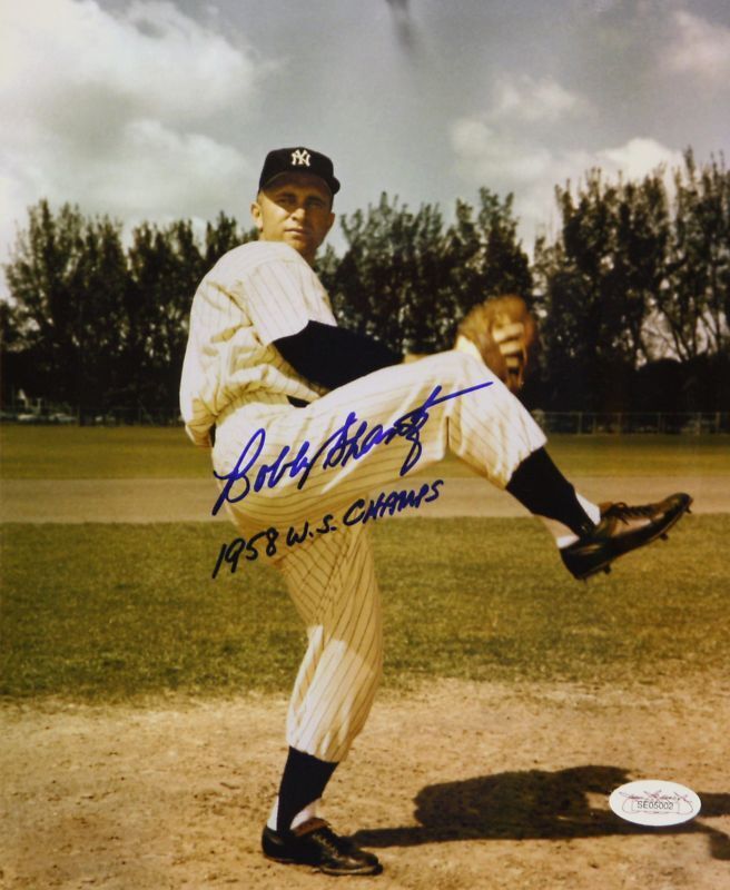 Bobby Shantz WS Champs Autographed 8x10 Pitching Photo Poster painting- JSA Authenticated