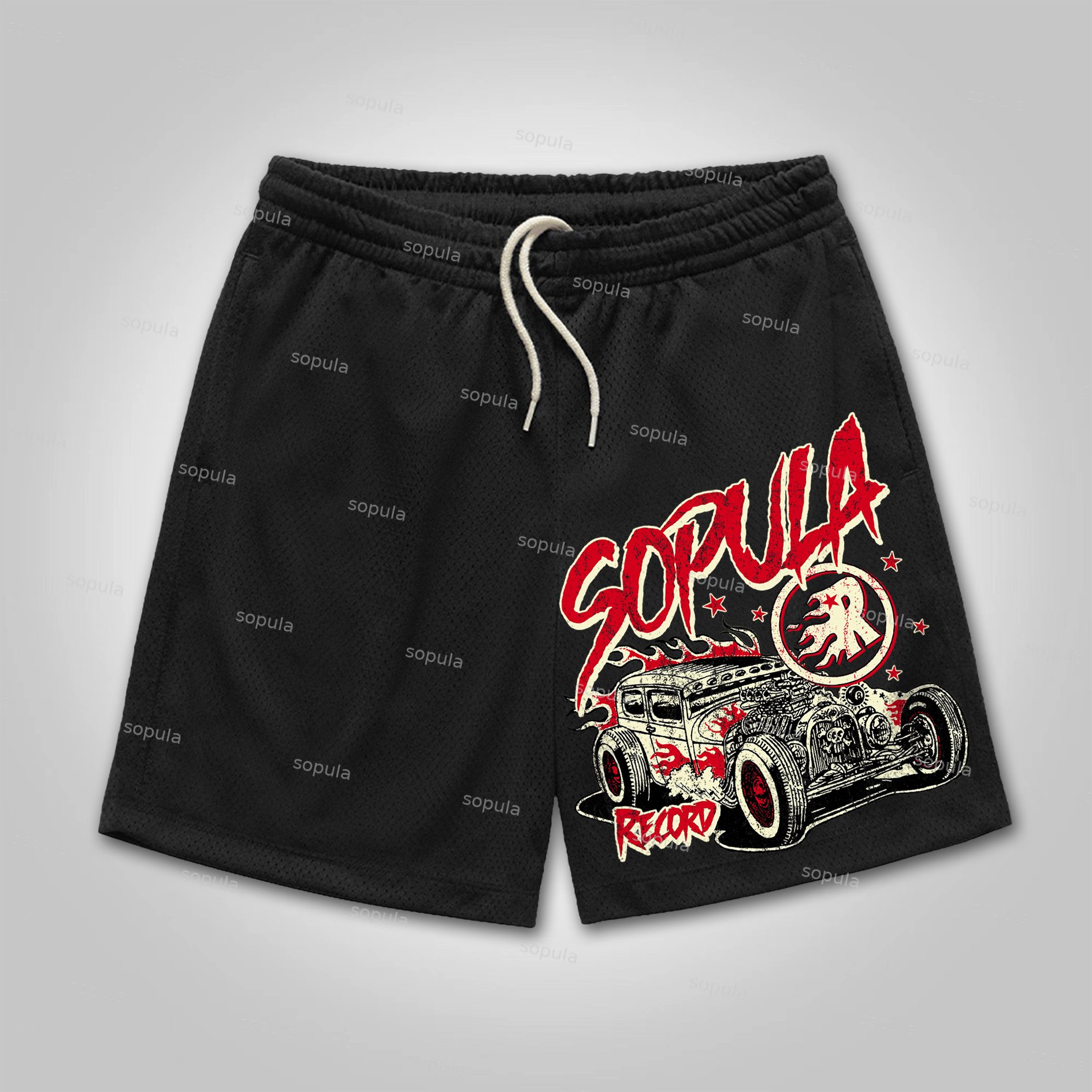 Sopula Hell's Car Graphic Mesh Shorts - SOPULA