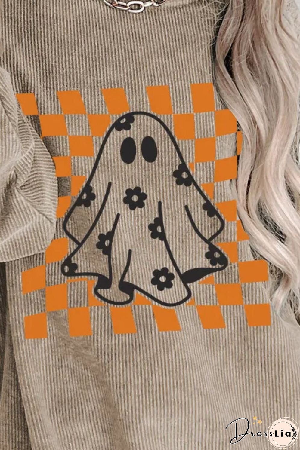 Ghost Round Neck Long Sleeve Sweatshirt