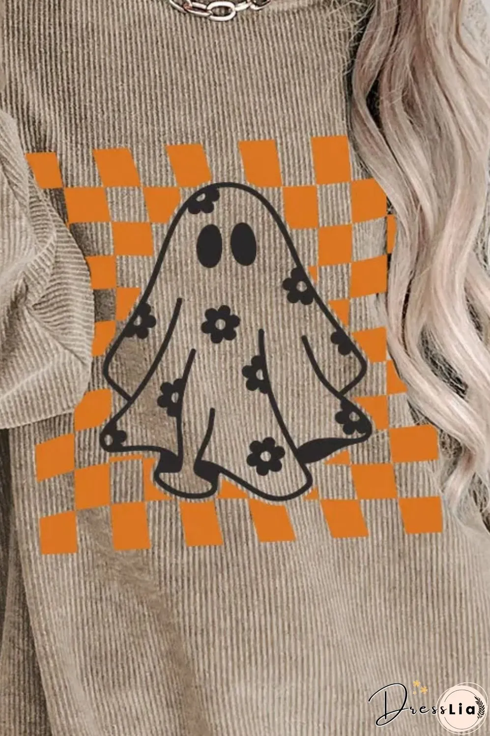 Ghost Round Neck Long Sleeve Sweatshirt