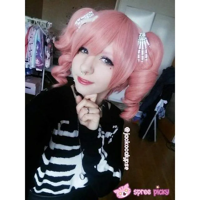 [Clearance] Cosplay Roromiya Karuta Lolita Pink Wig With Two Pony Tails SP141235