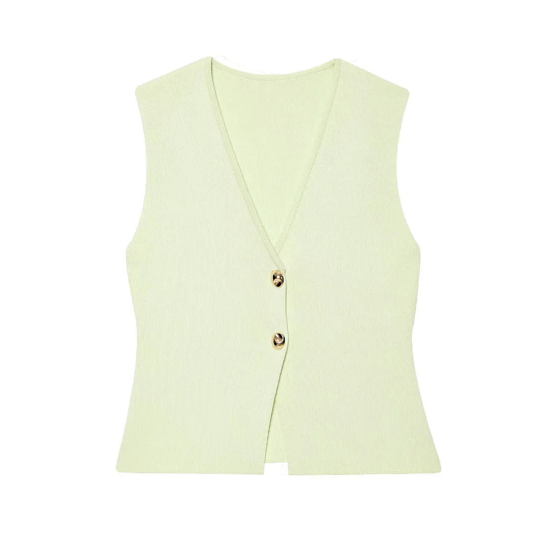 Nigikala Nigikala Color Knitted Vest Fashion Leisure 2025 New Women's Dress