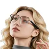 BT6.0 AI Transparent Smart Glasses 156 Languages Intelligent Translator Eyeglasses Type-C Charging HiFi Stereo Headset Glasses for Business Travel Meeting