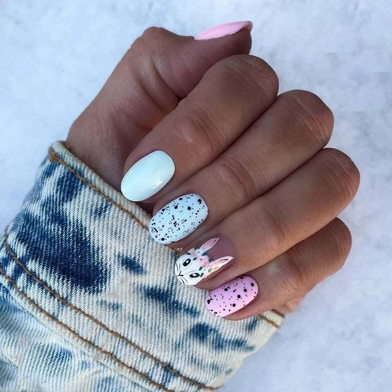 Churchf Churchf Nail Piece Easter Rabbit Nail Color Long Ballet Chicken Egg Relief Nail Piece