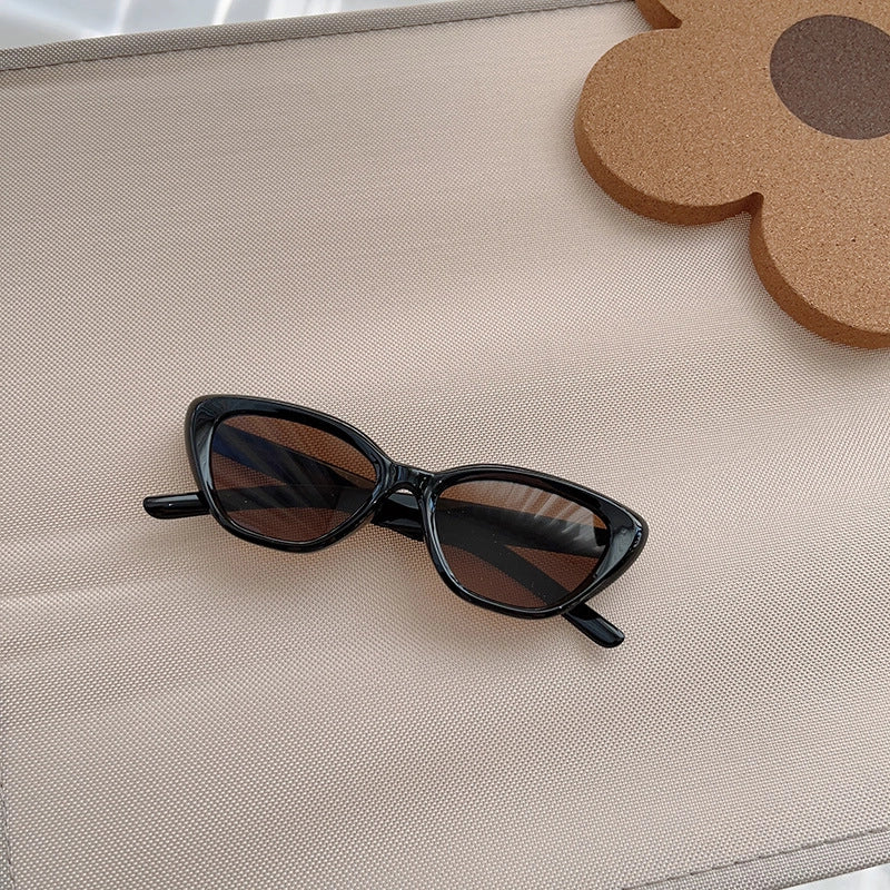 Minimalist Classic Style Solid Color Acrylic Cat Eye Full Frame Kids Sunglasses