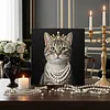 uk.everydayedeals DIY Pearl Painting With Frame - Handmade Self-Adhesive Pearls - Rich Cat(25*25cm)