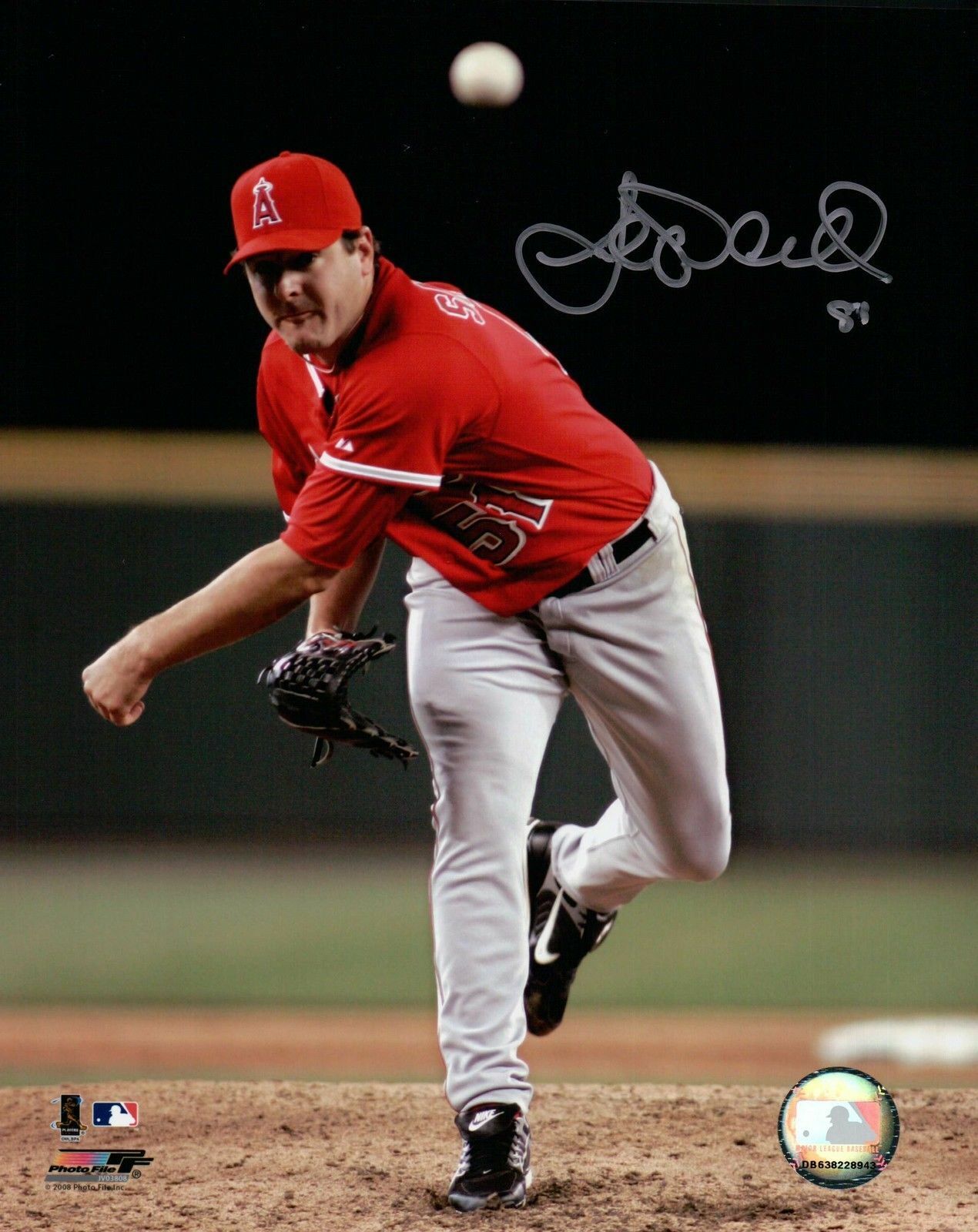 Joe Saunders Signed 8X10 Photo Poster painting Autograph Anaheim Angels Road Silver Ink Auto COA