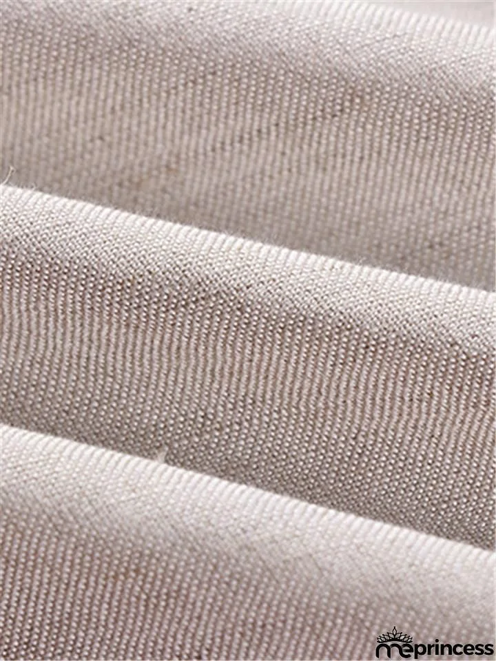 Mens Loose Comfy Linen Solid Color Long Sleeve T-Shirts