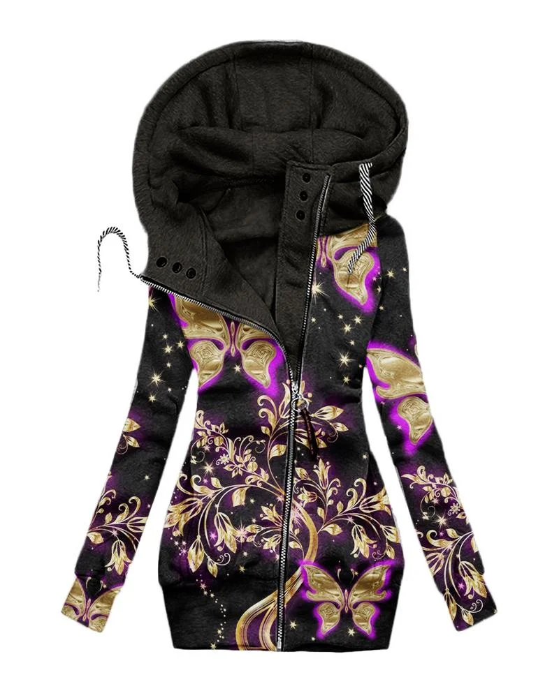 Women's Hooded Sweat printed Jacket19