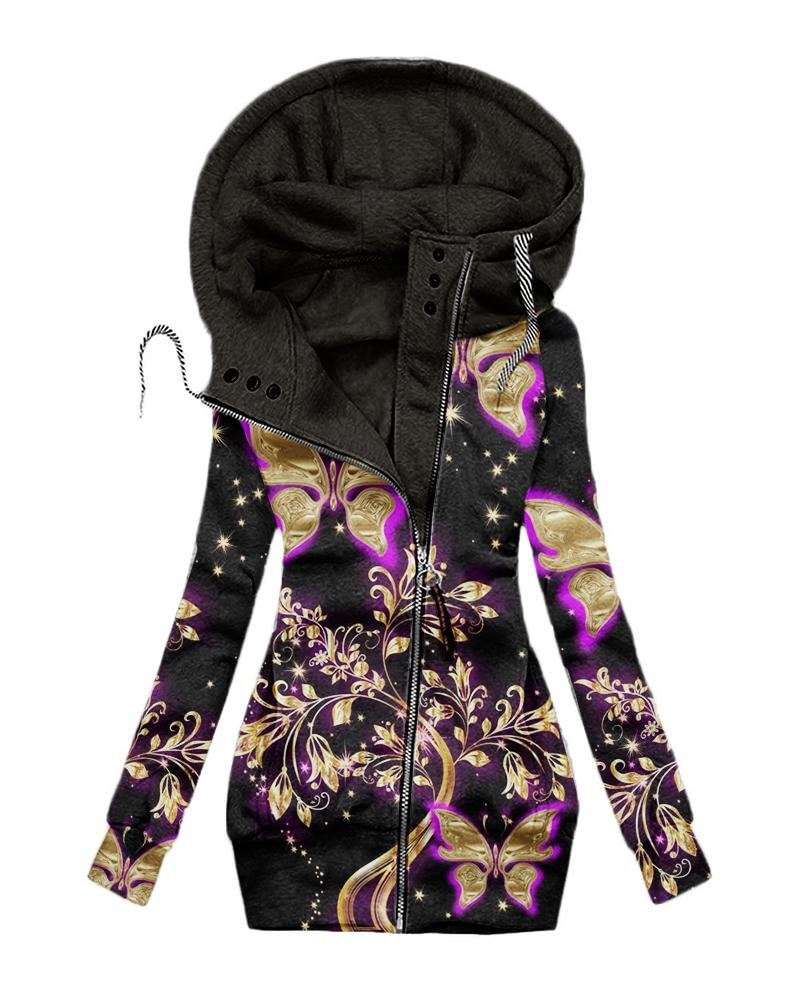 Women's Hooded Sweat printed Jacket19