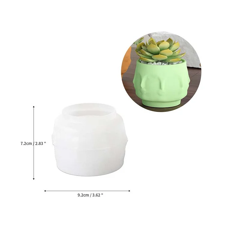 Abstract Human Face Art Flower Pot Silicone Mold CrazyMold