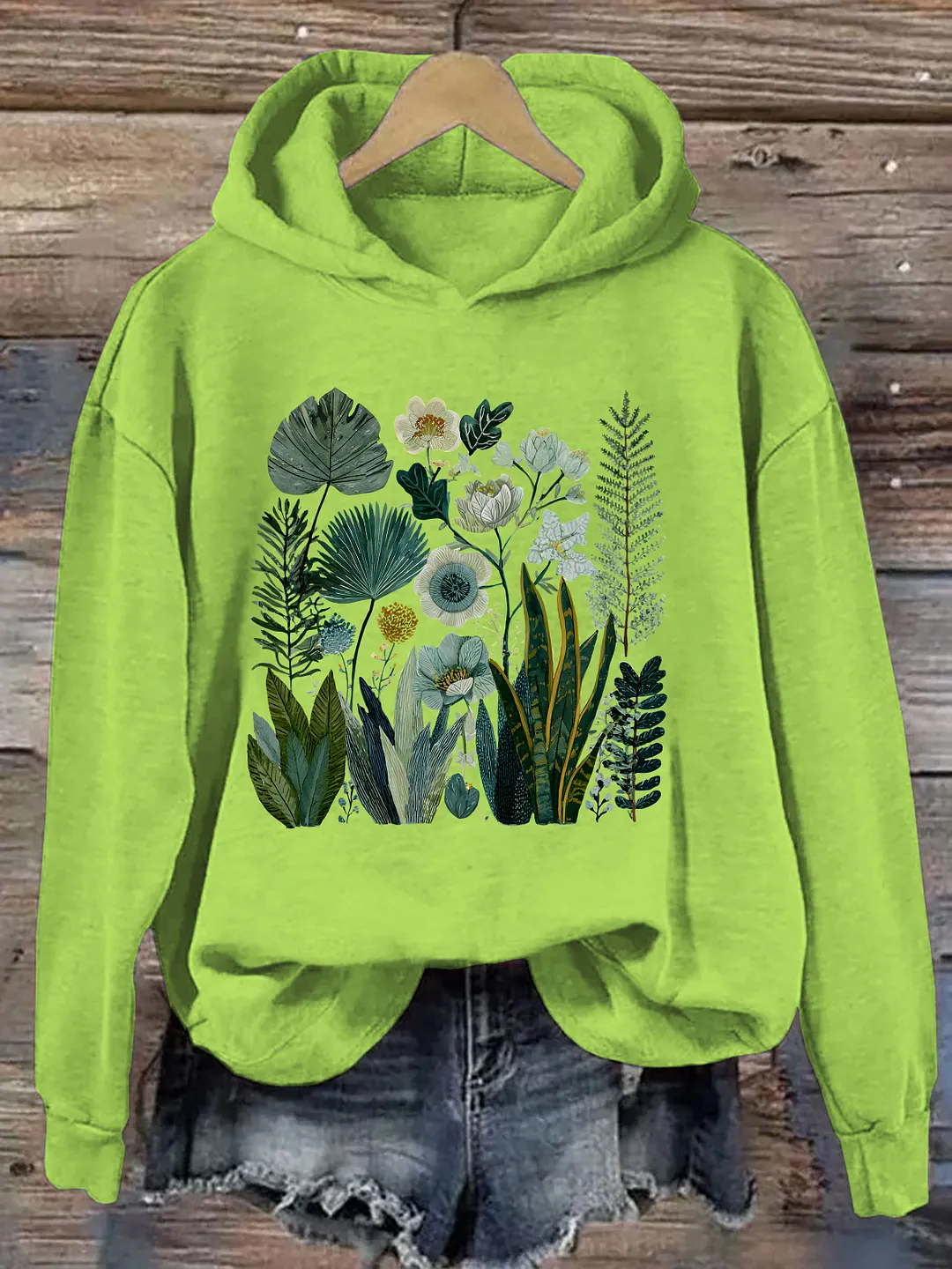 Botanical Fern And Wildflower Plant Lover Hoodie