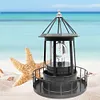 Lighthouse Solar LED Light Garden Outdoor Rotating Beam Sensor Beacon Lamp