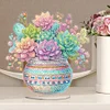 Plantes succulentes en pot acrylique - ornement d&rsquo;artisanat 5d bricolage