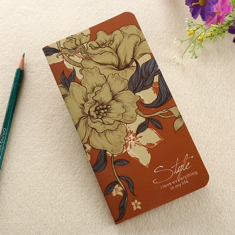 1 Piece Flower Class Learning Kraft Paper Preppy Style Notebook