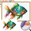 5D DIY Full Round Drill Partial AB Diamond Painting Seafloor Green Fish 45x65cm