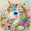DIY Pearl Painting Unicorn for Home Decor with Frame(25x25cm)