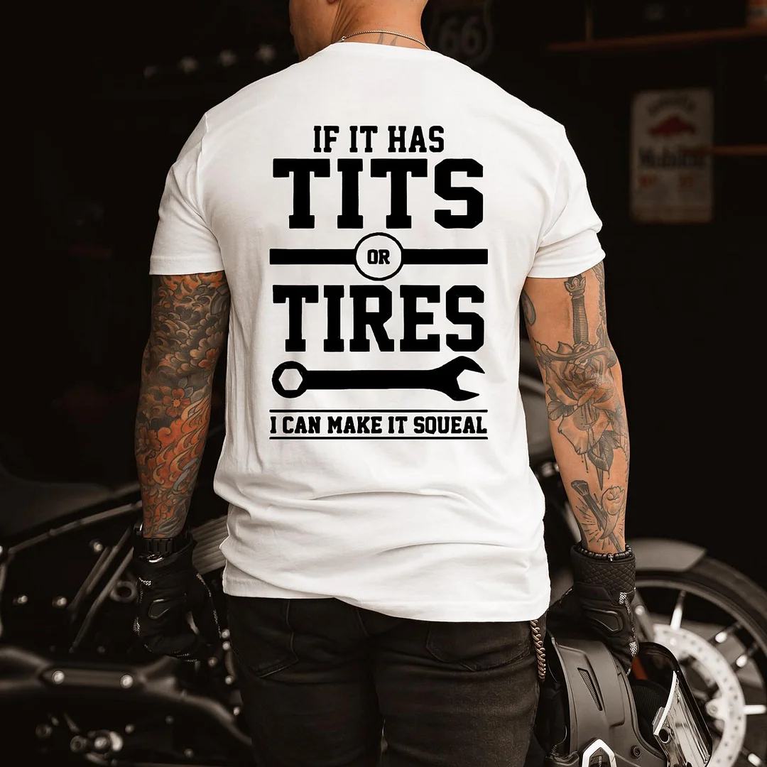 If It Has Tits Or Tires Printed Men's T-shirt -  